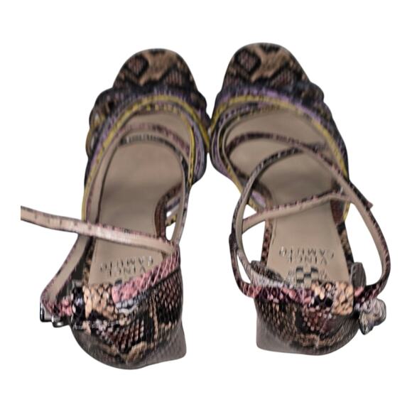 Vince‎ Camuto WINIVEY SANDAL Heels Snake Print Multicolor Straps Square Toe 10 - Picture 6 of 15